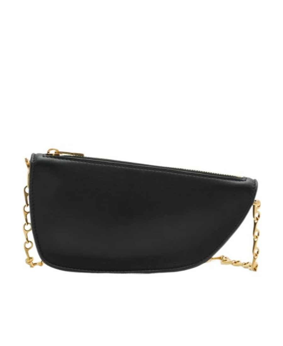 Burberry Micro Shield Wallet On Chain In Black