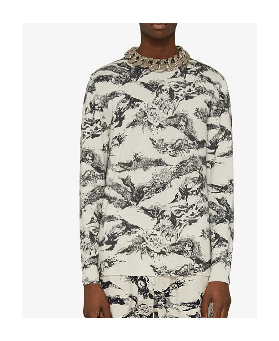Givenchy Round-necked Printed Sweater In White