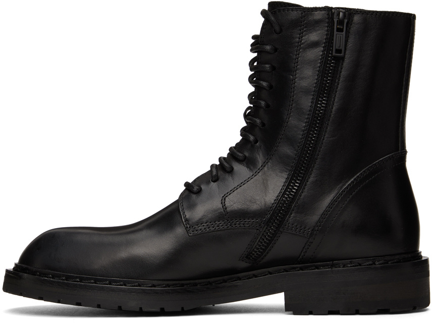 Ann Demeulemeester Round Toe Ankle Boots In Black