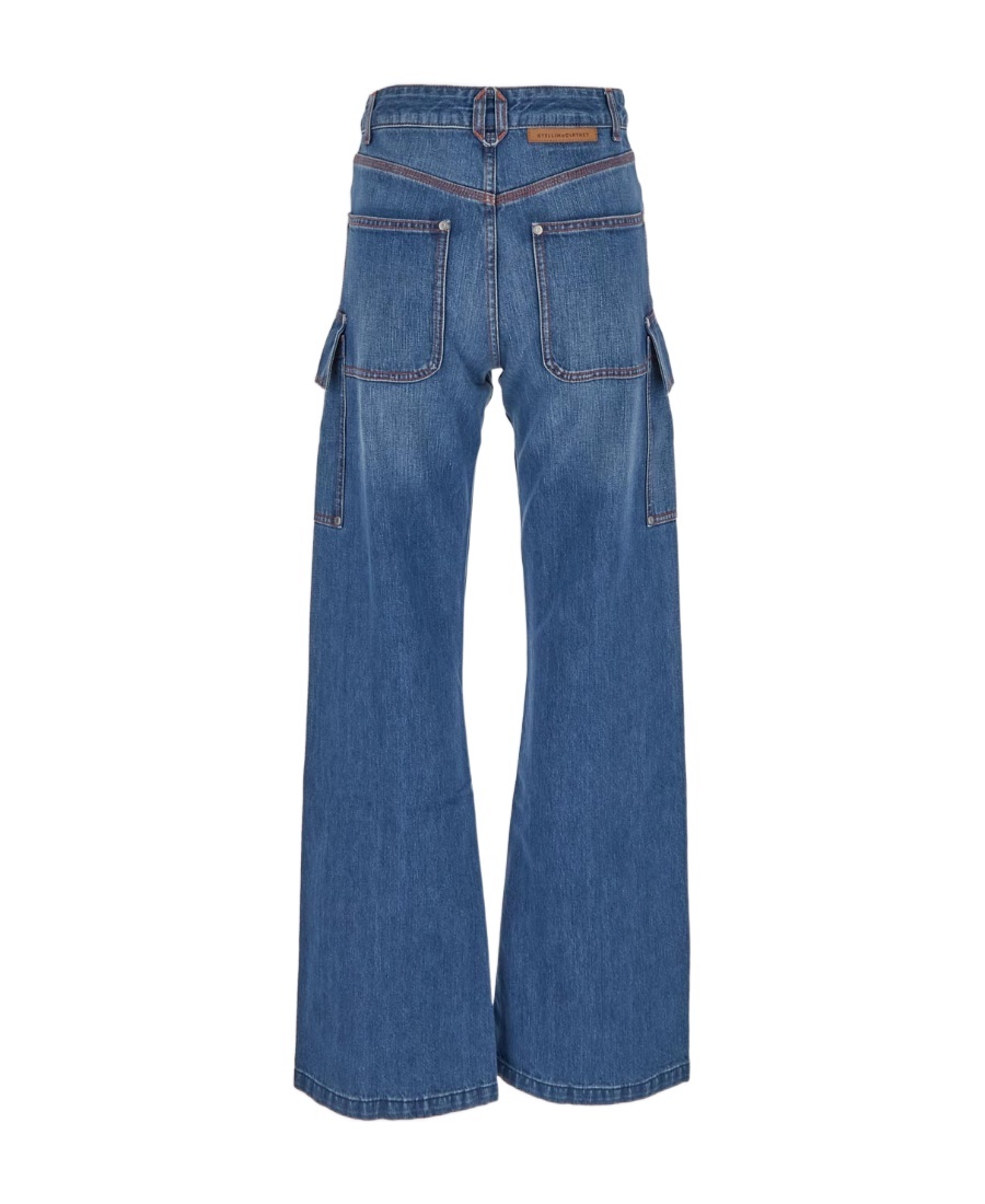 Stella Mccartney Wide-leg Cargo Jeans - Women's - Polyester/cotton In Blue