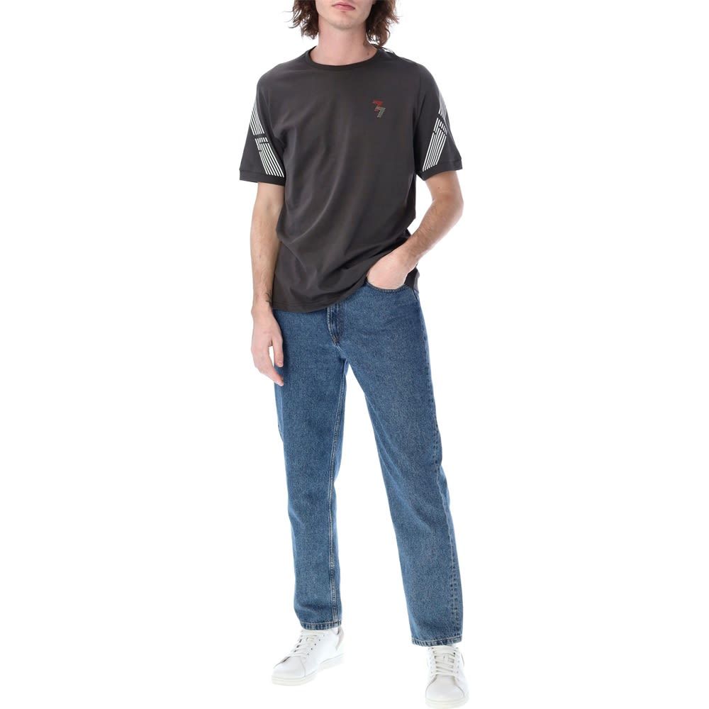 Ea7 Graphic Sleeve T-shirt In Black