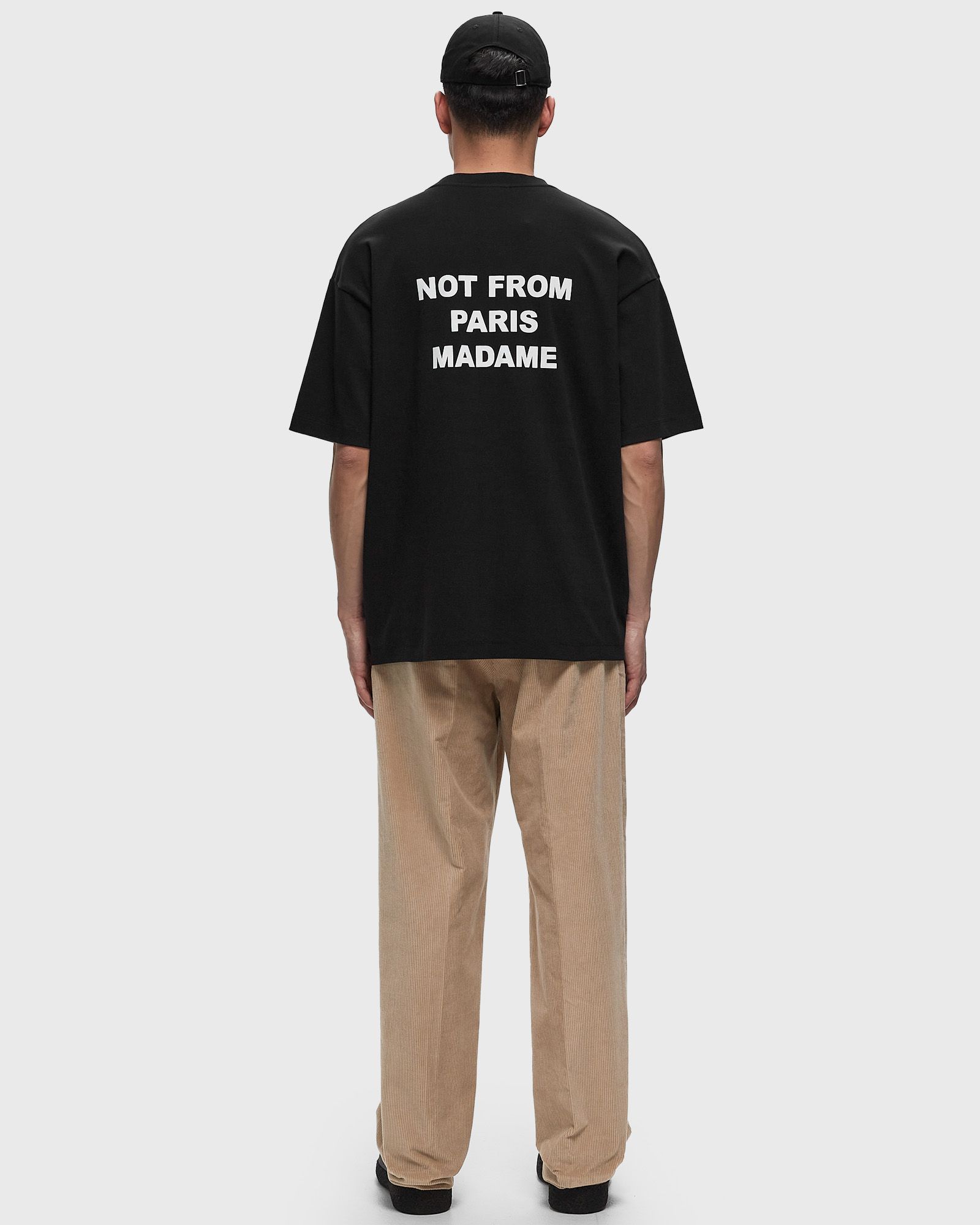 Drôle De Monsieur Black Crewneck T-shirt With Slogan Print On The Front And Back In Cotton Man