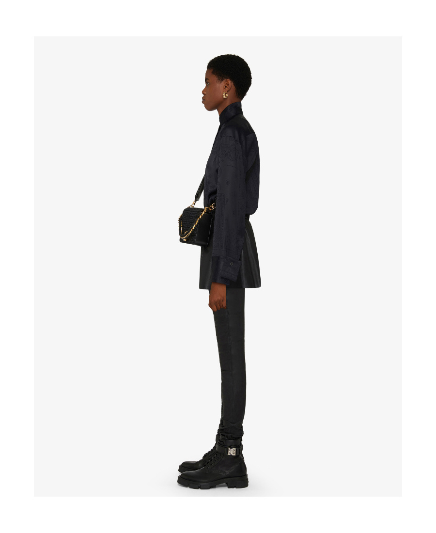 Givenchy Polished-finish Zip-detail Trousers In Black