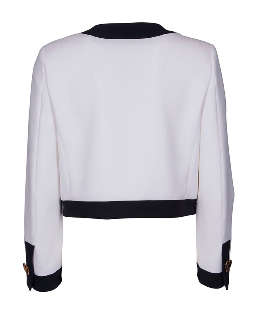 Moschino Heart-embellished Cropped Jacket In White
