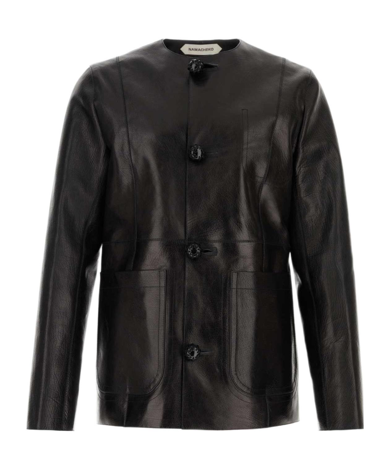 Namacheko Giacca In Pelle Nera  Uomo In Black
