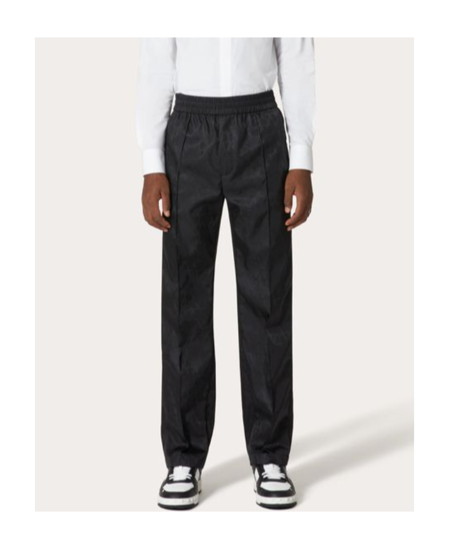 Valentino Pantalone In Nylon Con Motivo Toile Iconographe All Over In White