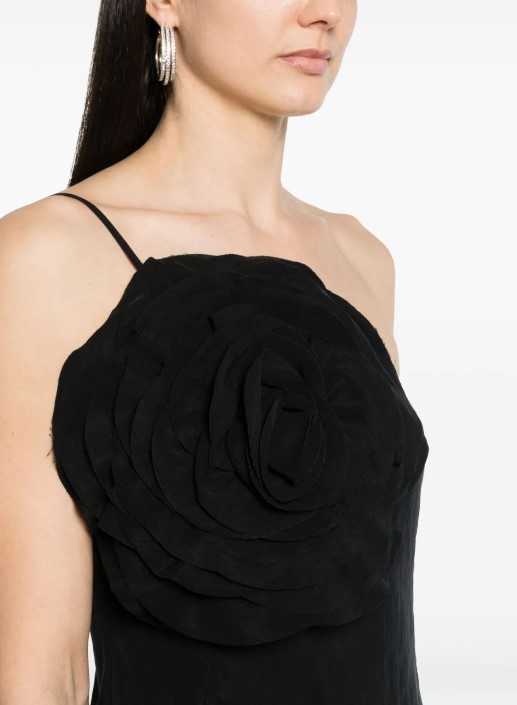 Blumarine Rose Patch One-shoulder Mini Dress