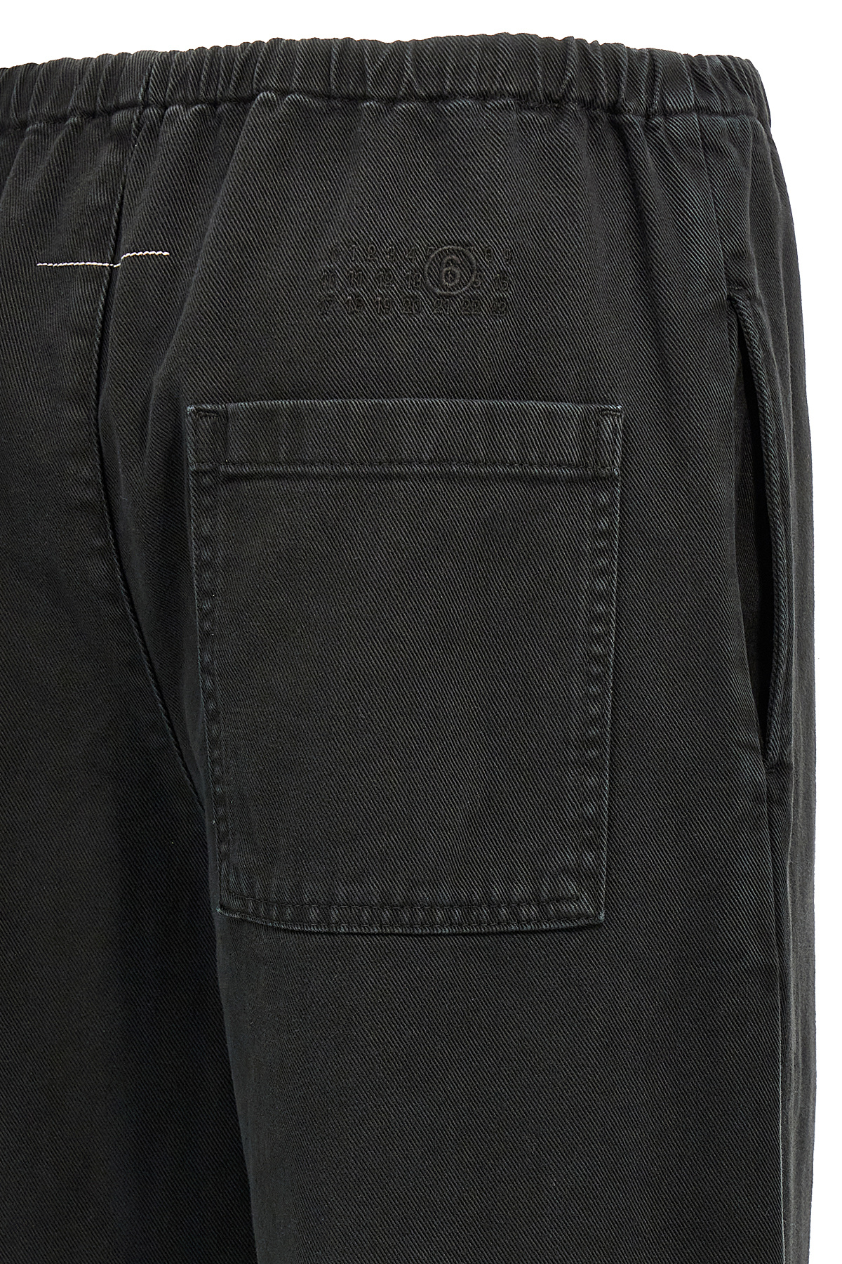 Shop Mm6 Maison Margiela Drawstring-waistband Jeans In Black