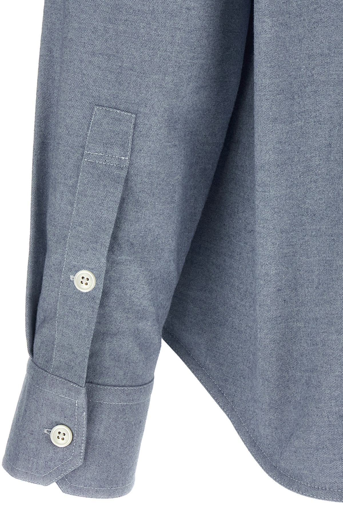 Thom Browne 4 Bar Stripe Flannel Shirt In Blue