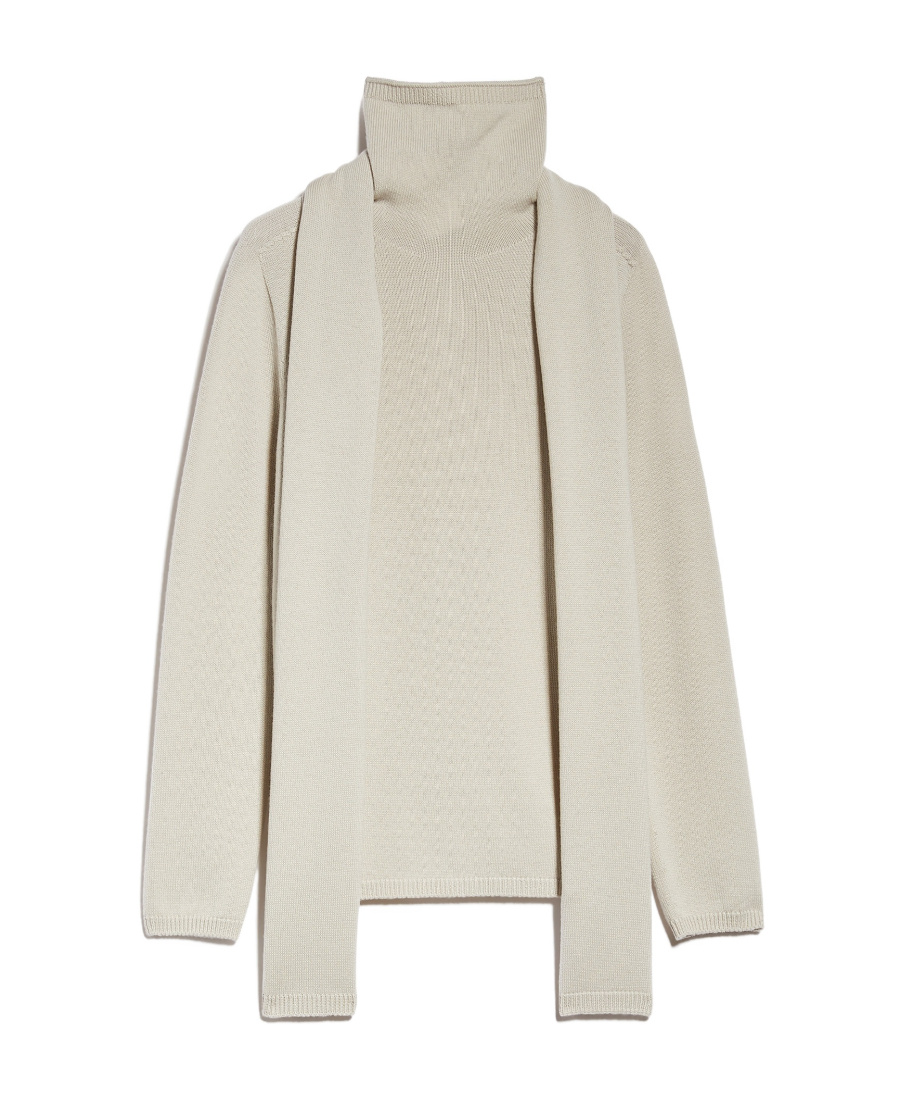 Max Mara Wool Turtleneck Sweater In Nude