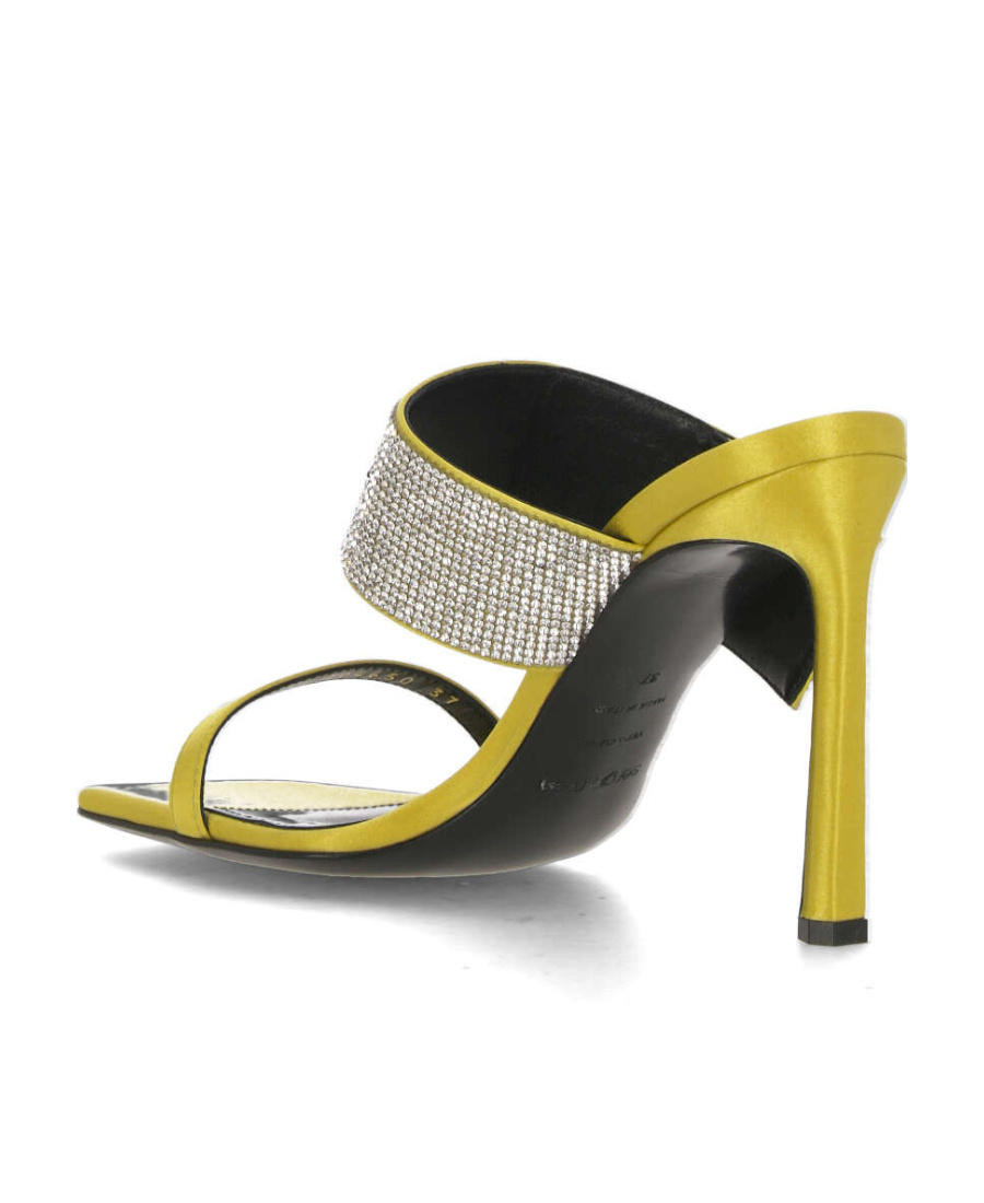 Shop Sergio Rossi Paris Open Toe Satin Mules In Gray
