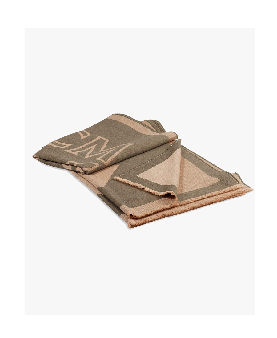 Mcm Logo Pattern Wool Scarf In Brown