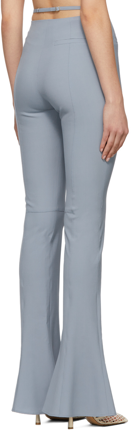 Jacquemus Wool-blend Flared Trousers In Blue