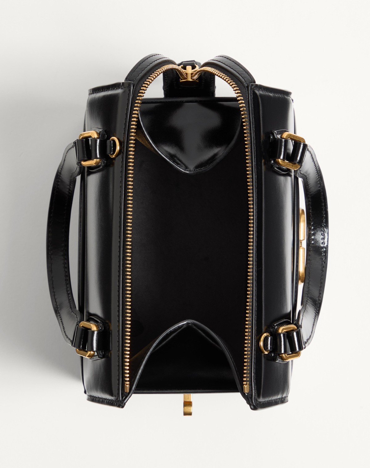 Valentino Garavani  Garavani Vain-case Bowling Bag In Shiny Calfskin Woman Black Uni In Black