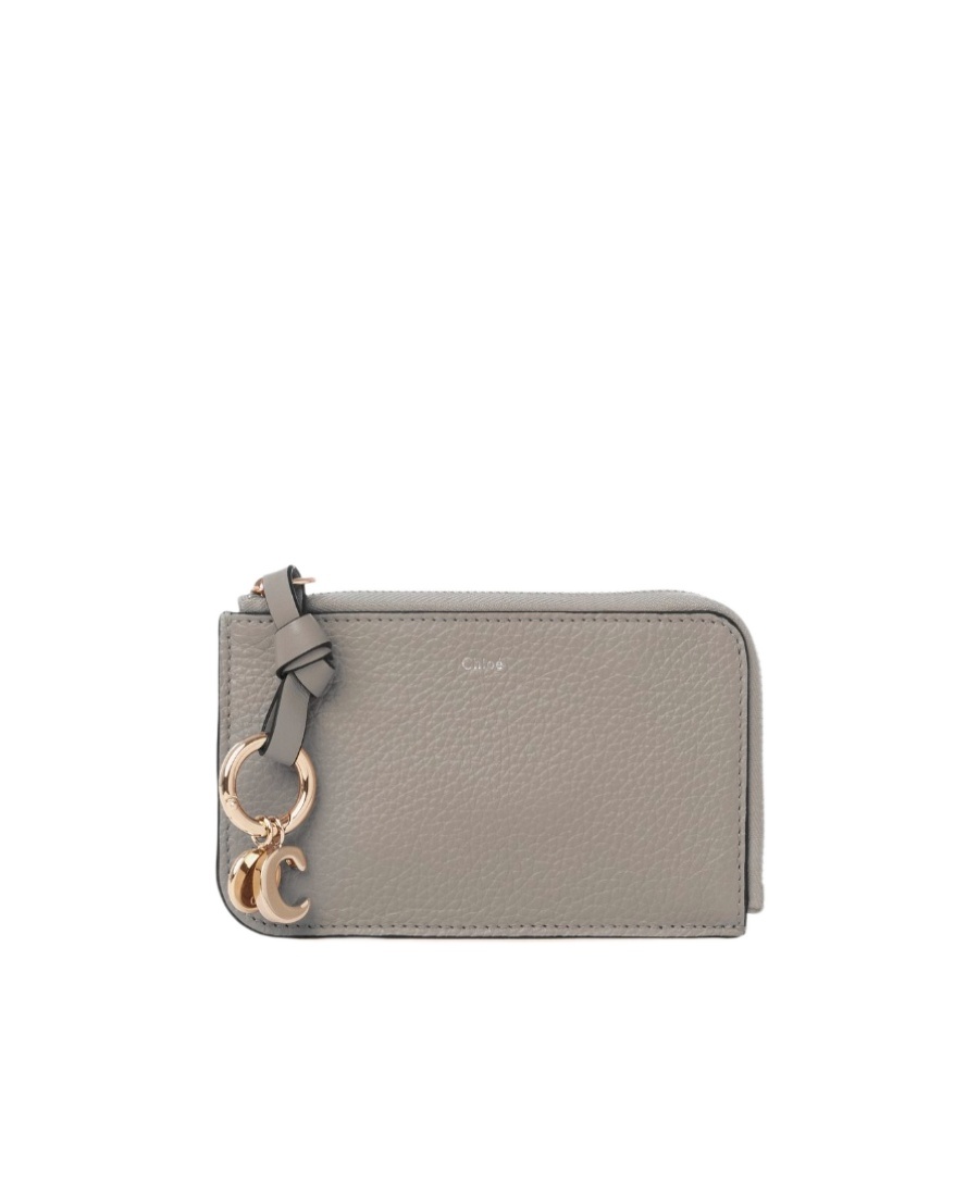 Chloé Gray Alphabet Zip Card Holder In Gray