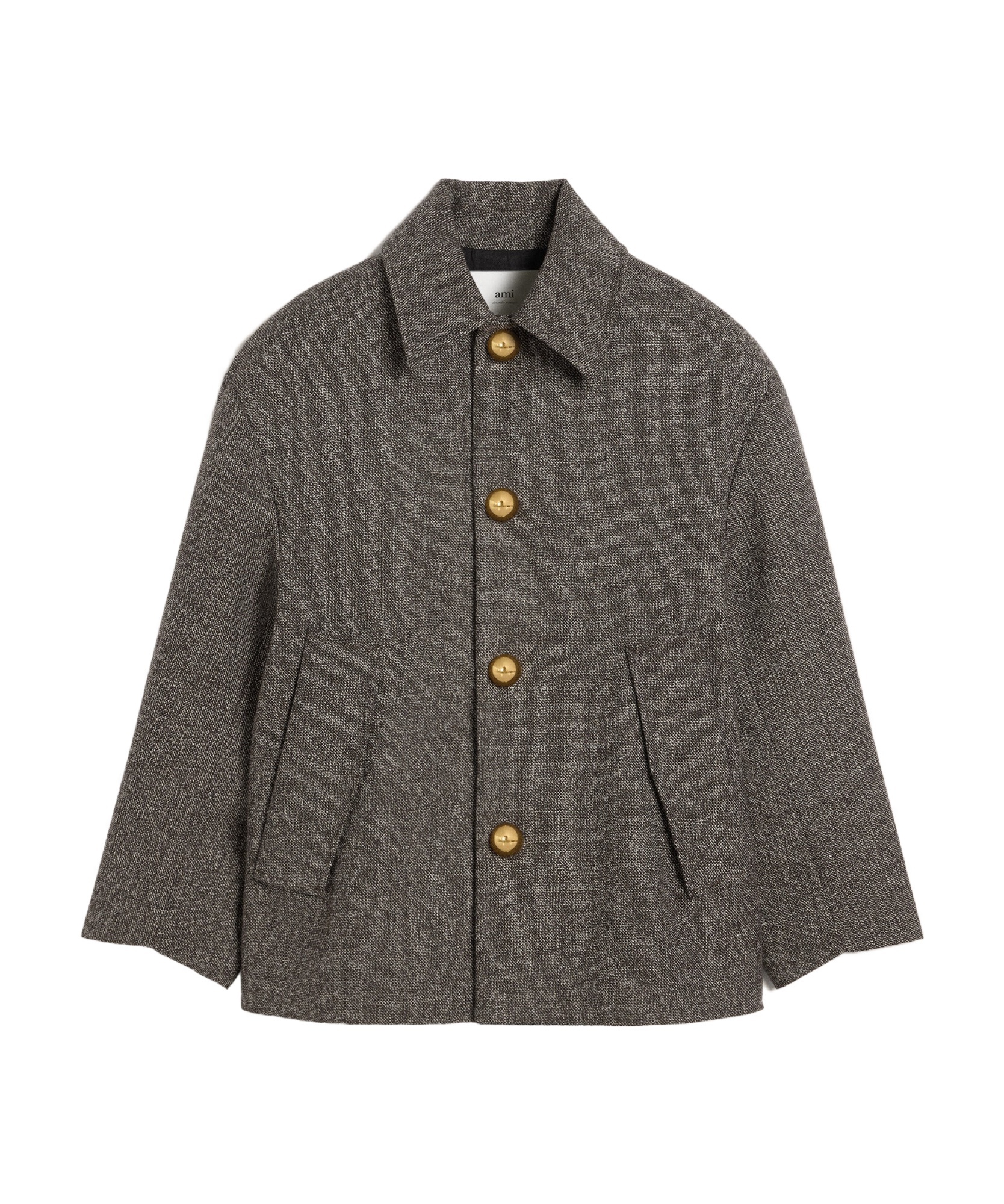Ami Alexandre Mattiussi Ami Alexandre Mattiuss Oversized Short Belted Coat In Black