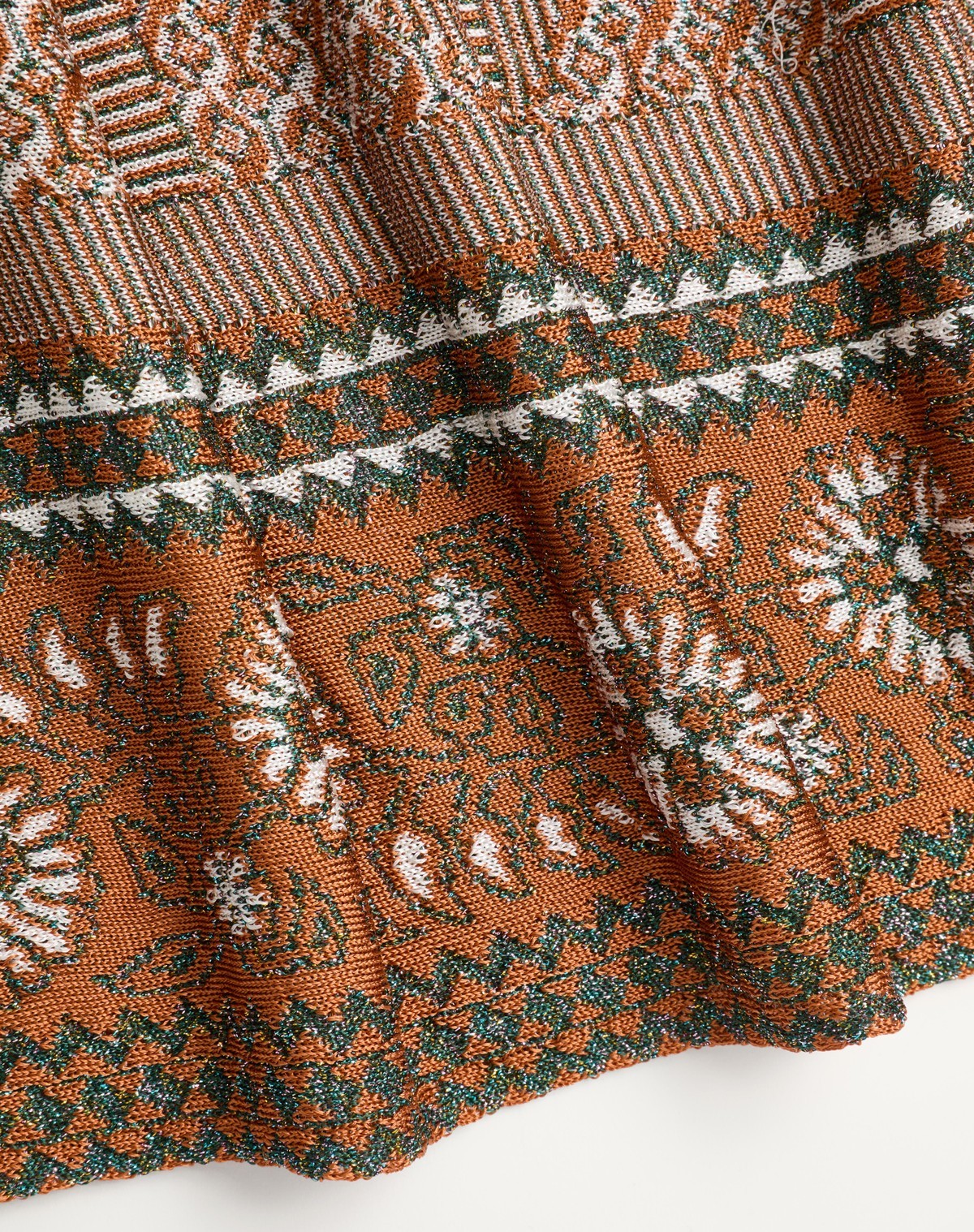 Valentino Knit Lurex Midi Skirt In Brown