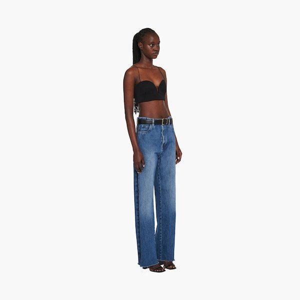 Miu Miu Five-pocket Low-rise Wide-leg Jeans In Blue