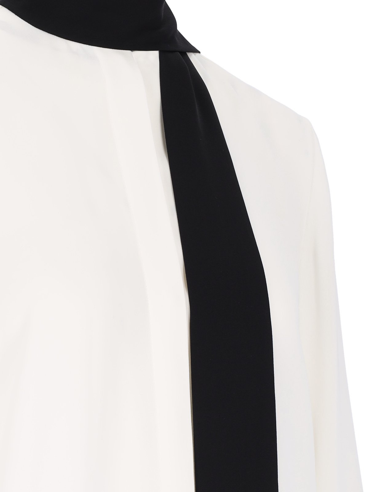 Valentino Silk Blouse With Long Sleeves And Scarf Detail In White