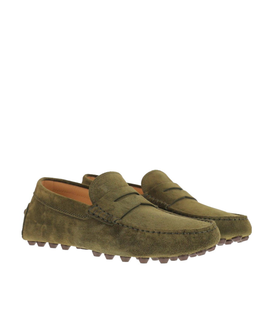 Tod's Gommino Suede Driving Loafers In Green
