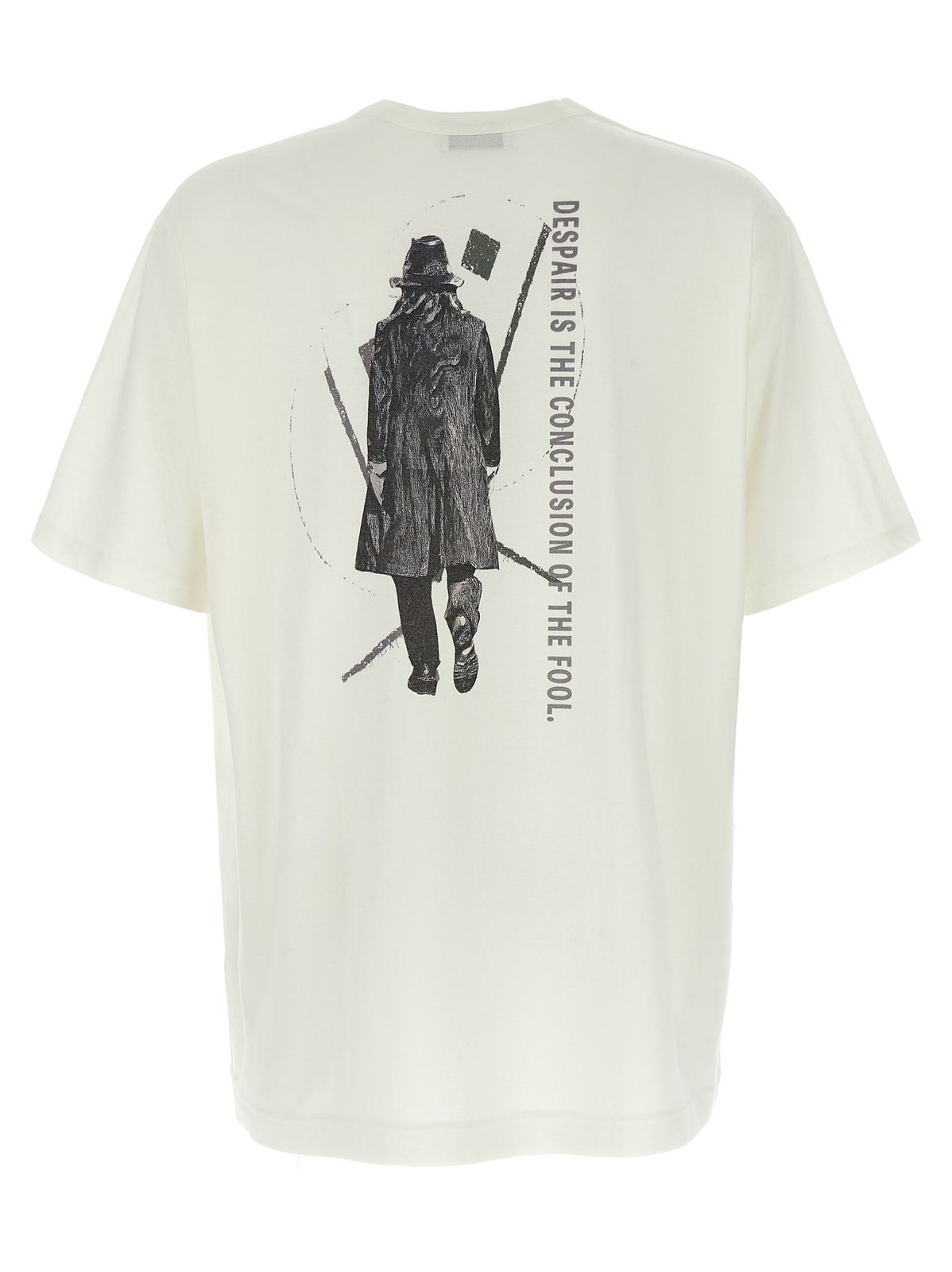 Yohji Yamamoto Crew Neck Graphic Print Short Sleeves T-shirt In Neutral