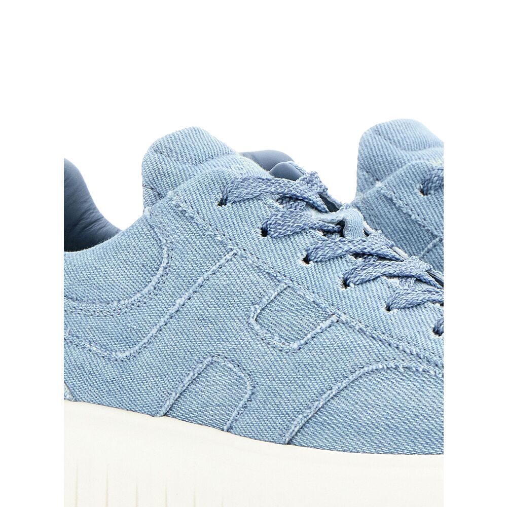 Hogan H Stripes Jeans Fabric Sneakers In Blue