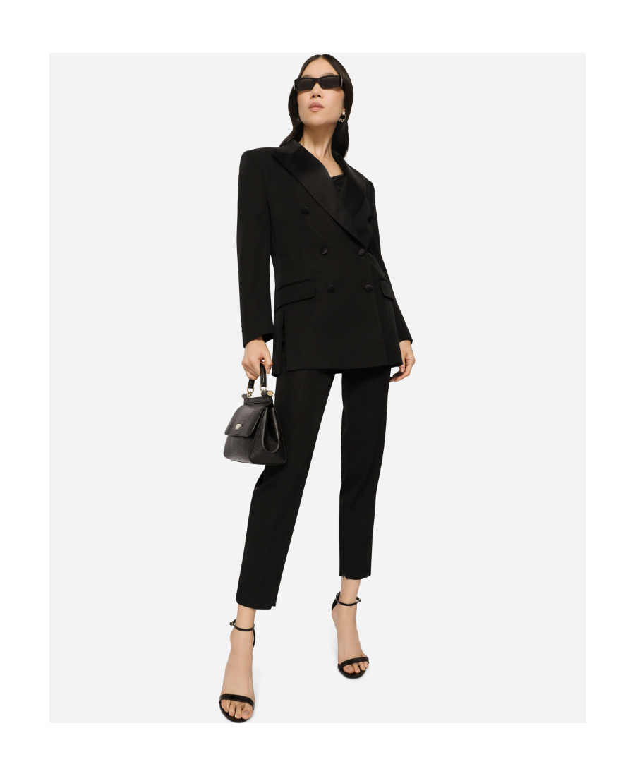 Dolce & Gabbana Silk-lapels Double-breasted Blazer In Black