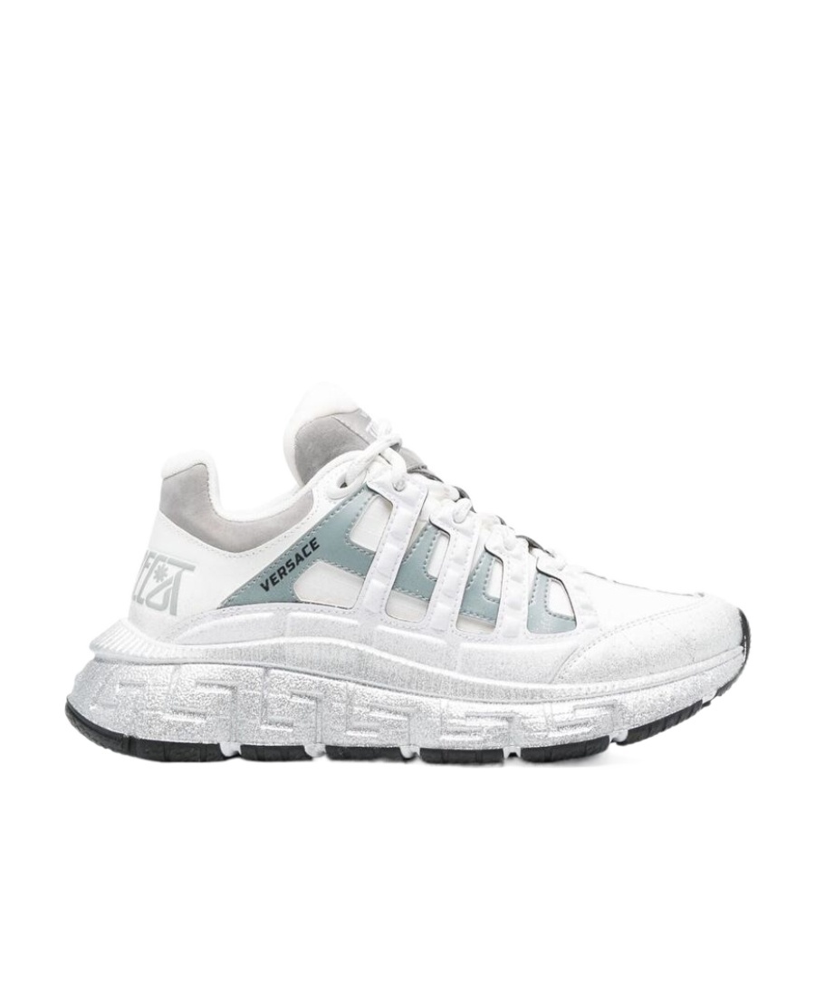 Versace Leather Sneakers In White