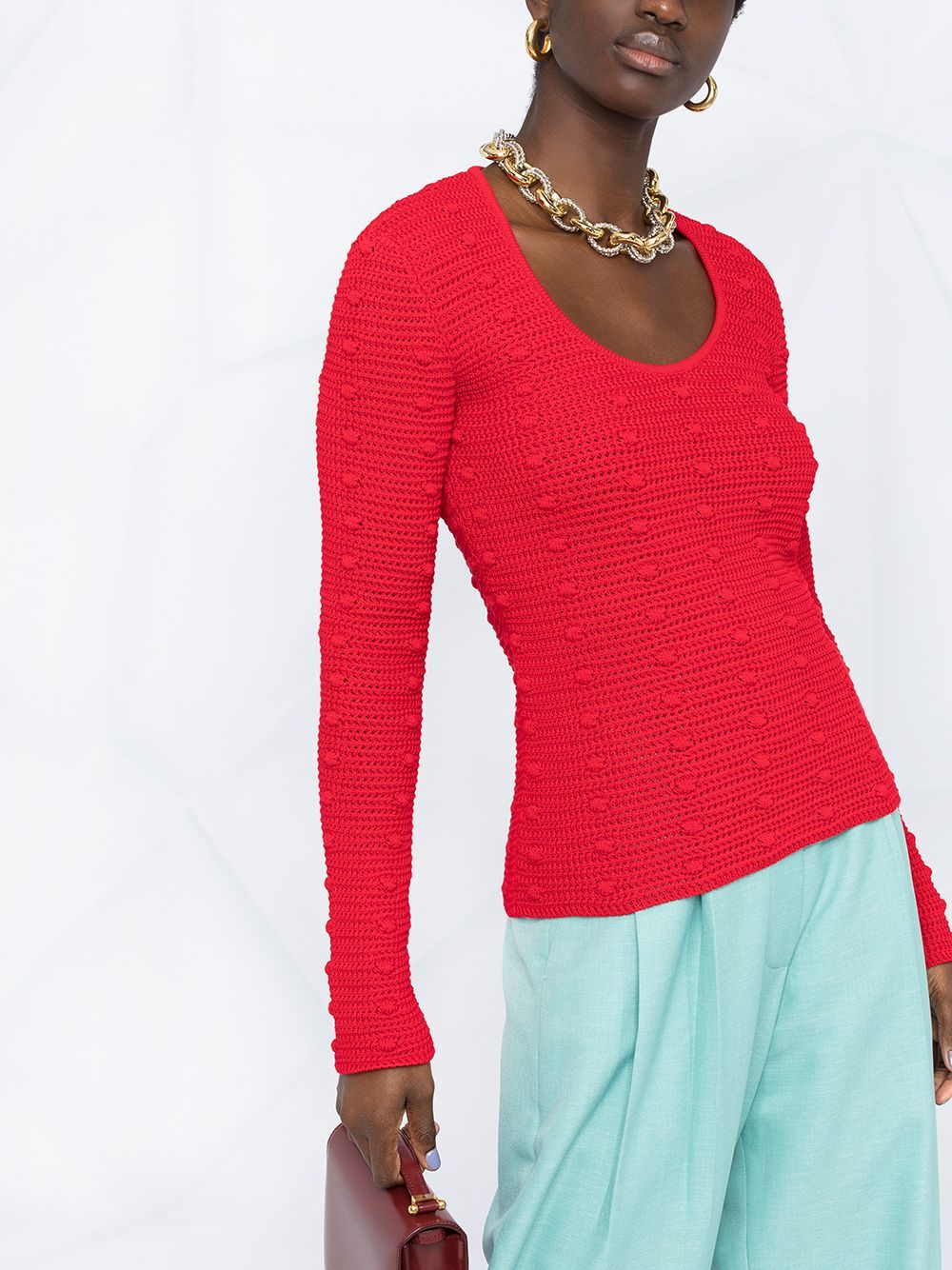 Bottega Veneta Women Red Cotton Sweater