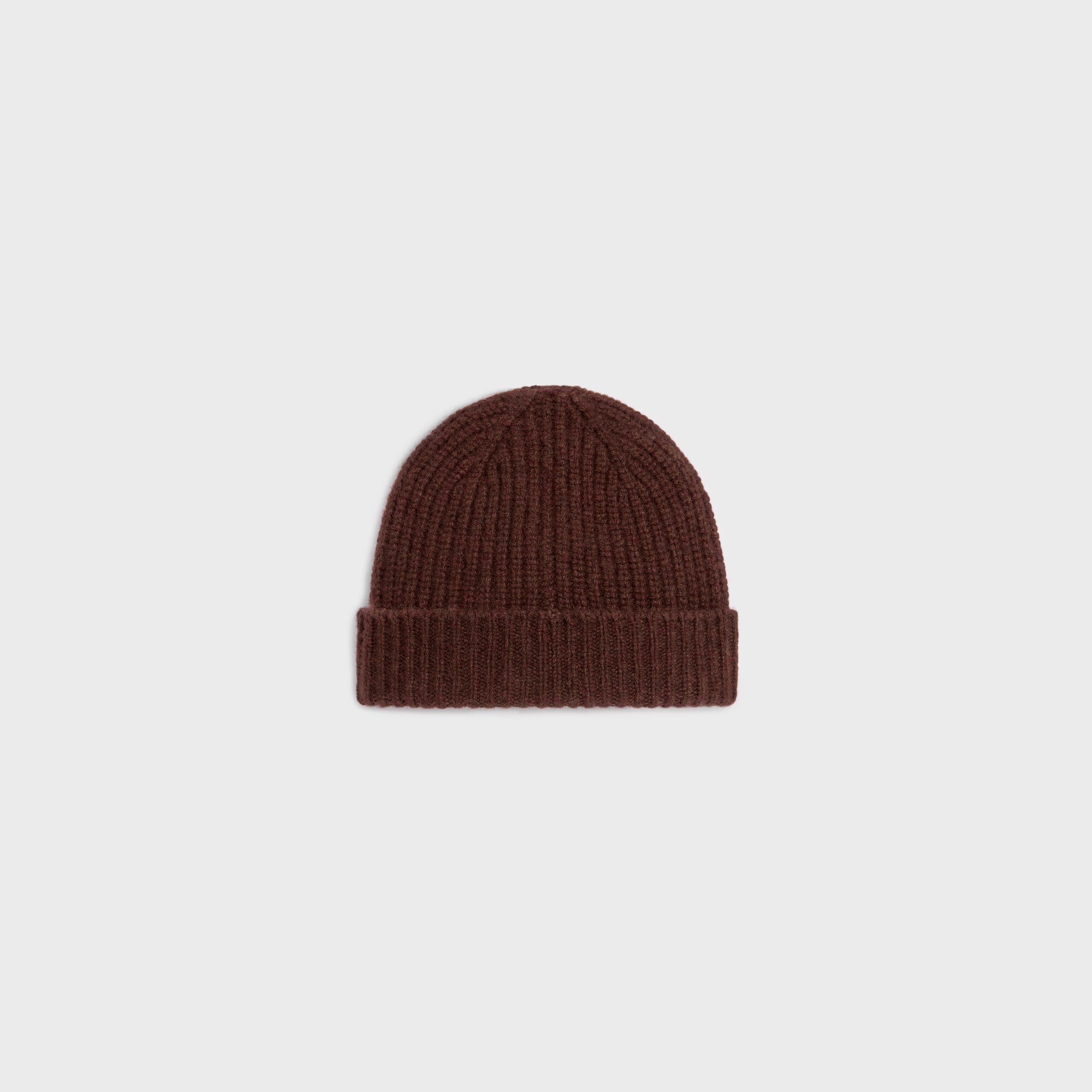 Celine Triomphe Beanie In Seamless Cashemire In Brown