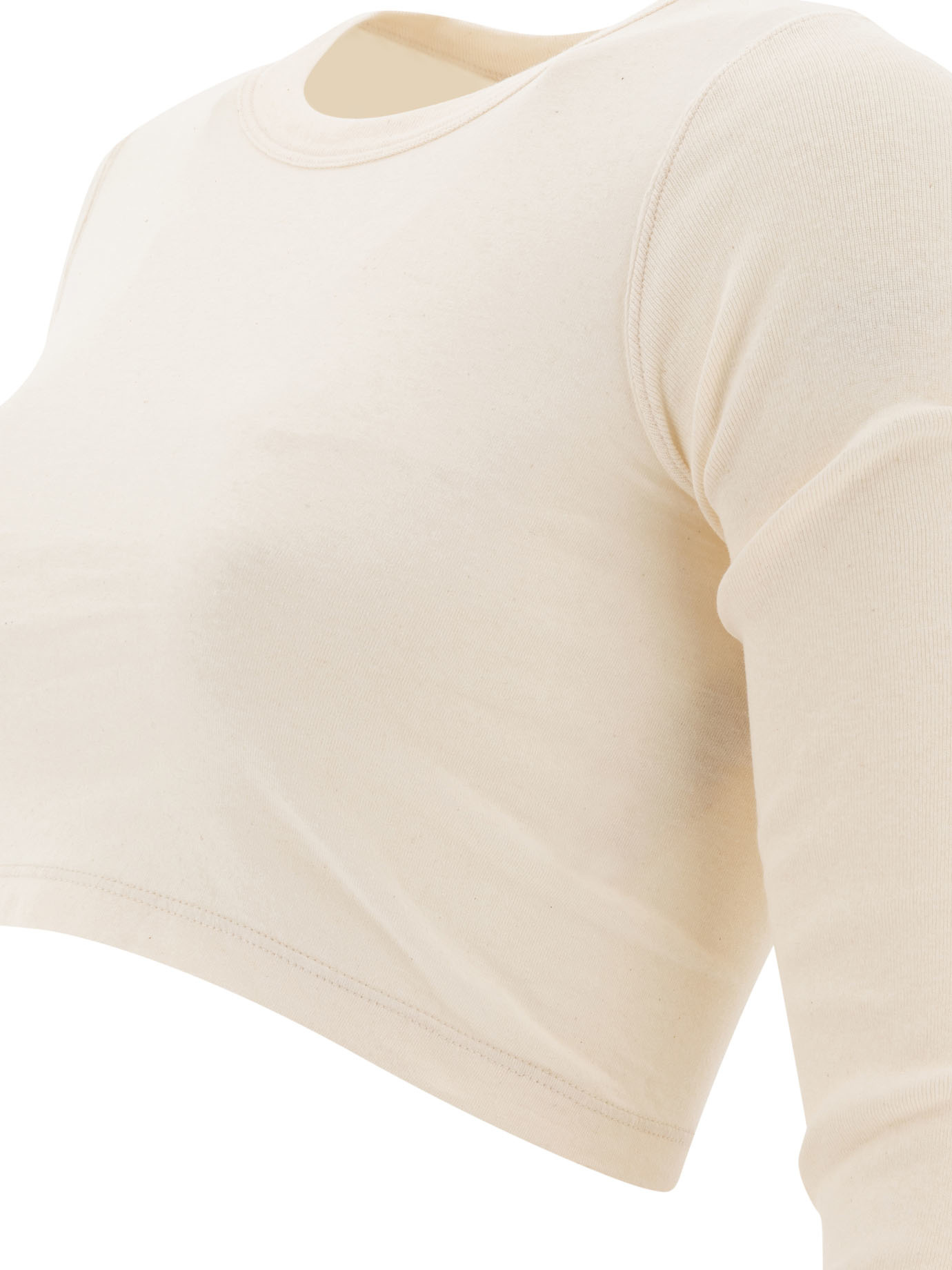 Rick Owens Ls Crop T T-shirt Beige In Nude
