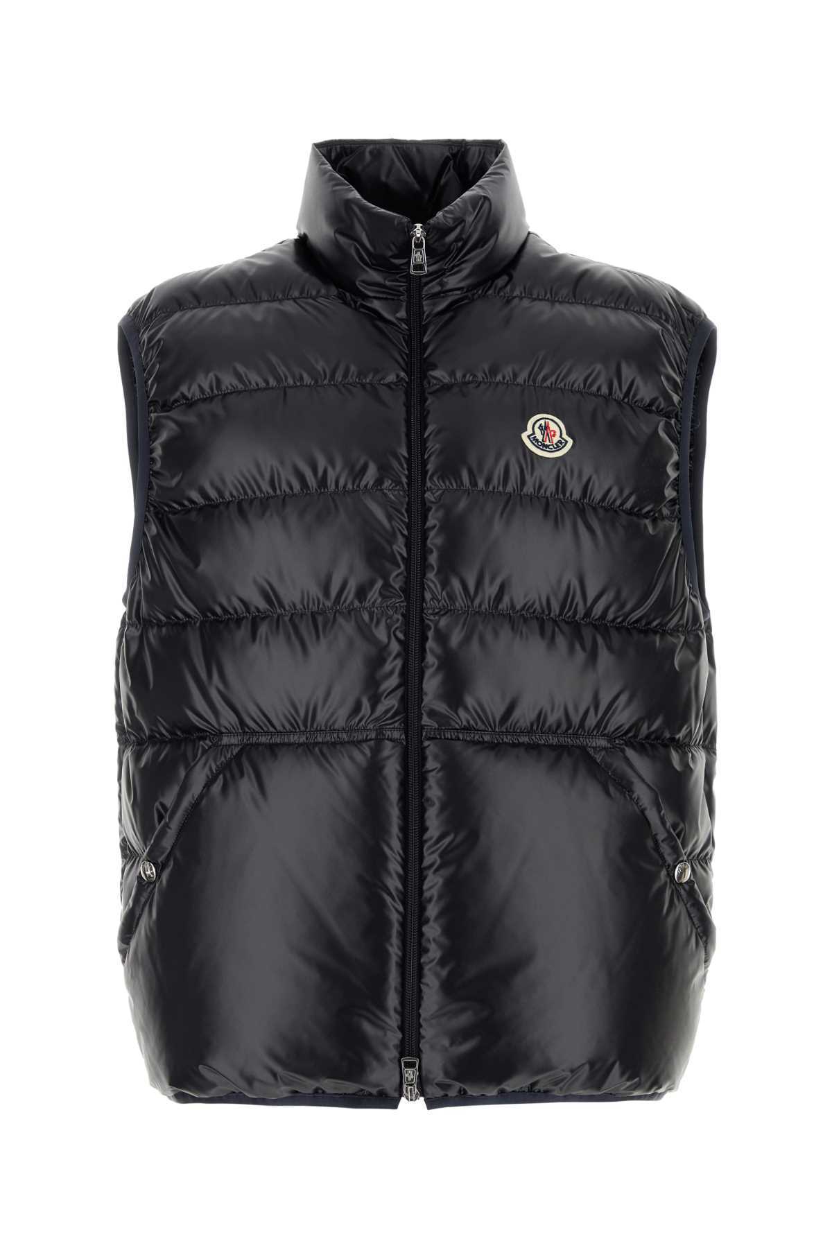 Moncler Logo Down Jacket In Blue