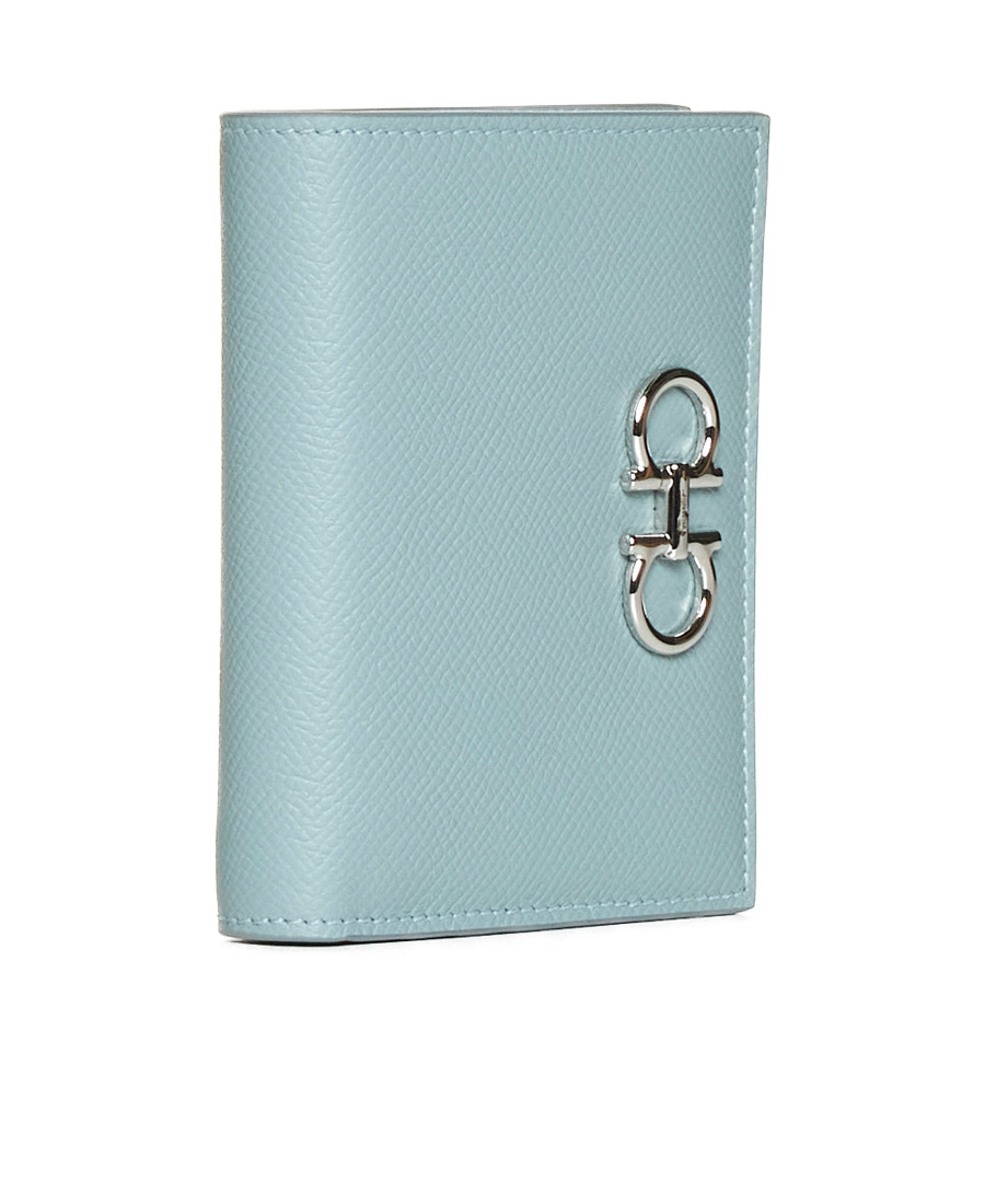 Ferragamo Gancini Compact Wallet In Blue