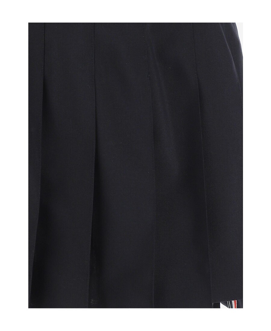 Shop Thom Browne Asymmetric Pleated Miniskirt In Black