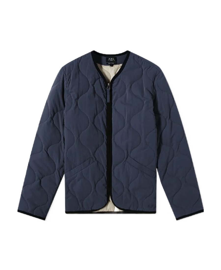 Apc Quilted Front-zip Jacket In Black