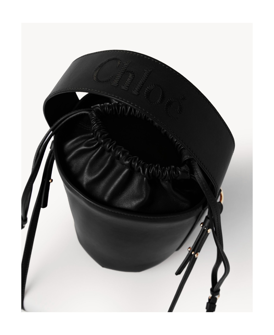 Chloé Sense Leather Bucket Bag In Black