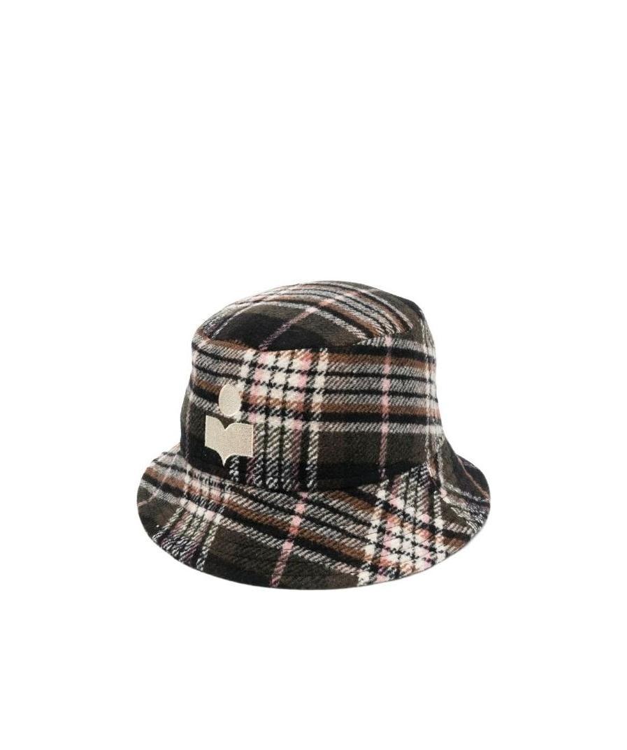 Isabel Marant Logo-embroidered Tartan Bucket Hat In Black