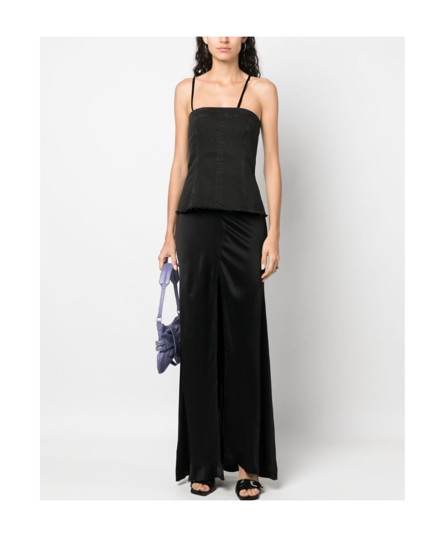 Blumarine Layered Sleeveless Maxi Dress In Black