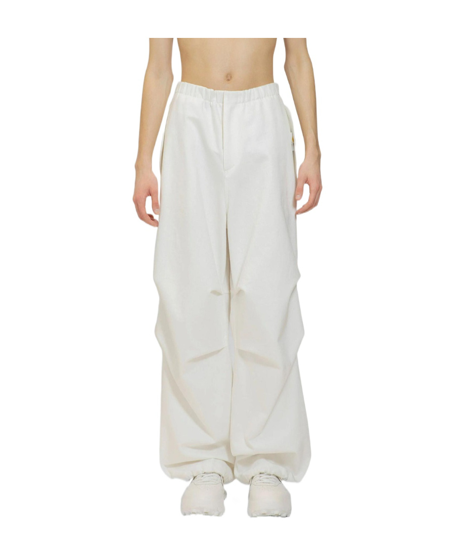 Jil Sander Trousers Cotton Drawstring Cuffs In White
