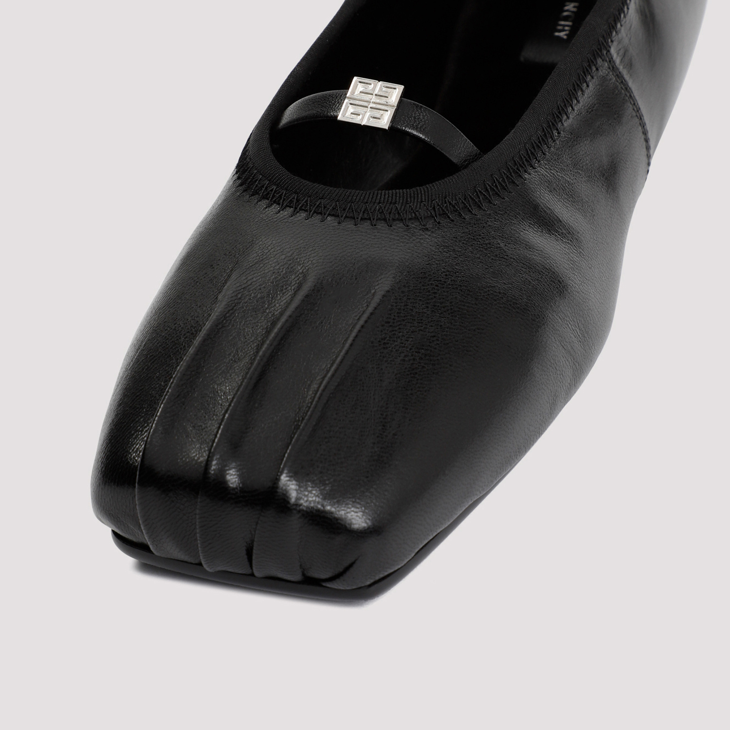 Givenchy 4g-plaque Pleated Ballerina Shoes In Black