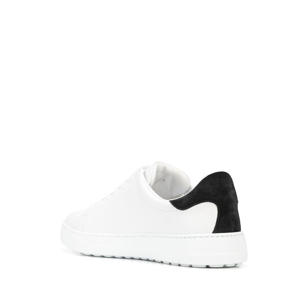 Ferragamo White Sneakers With Gancini Print On The Side And Contrasting Heel In Leather Man In White