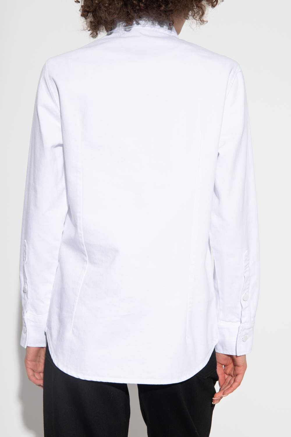 Raf Simons Logo-patch Long-sleeve Shirt In White