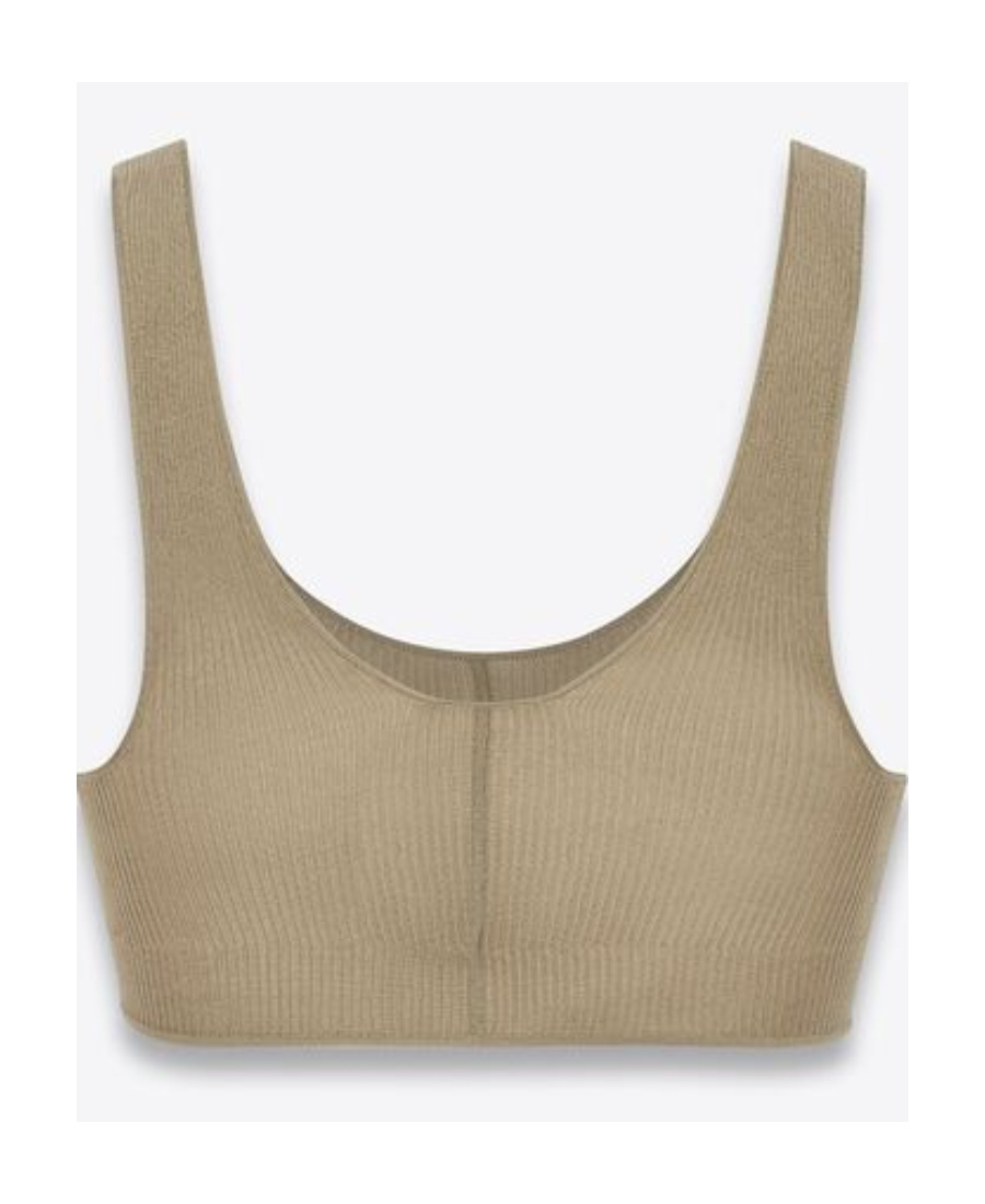 SAINT LAURENT SAINT LAURENT RIBBED SLEEVELESS BRALETTE