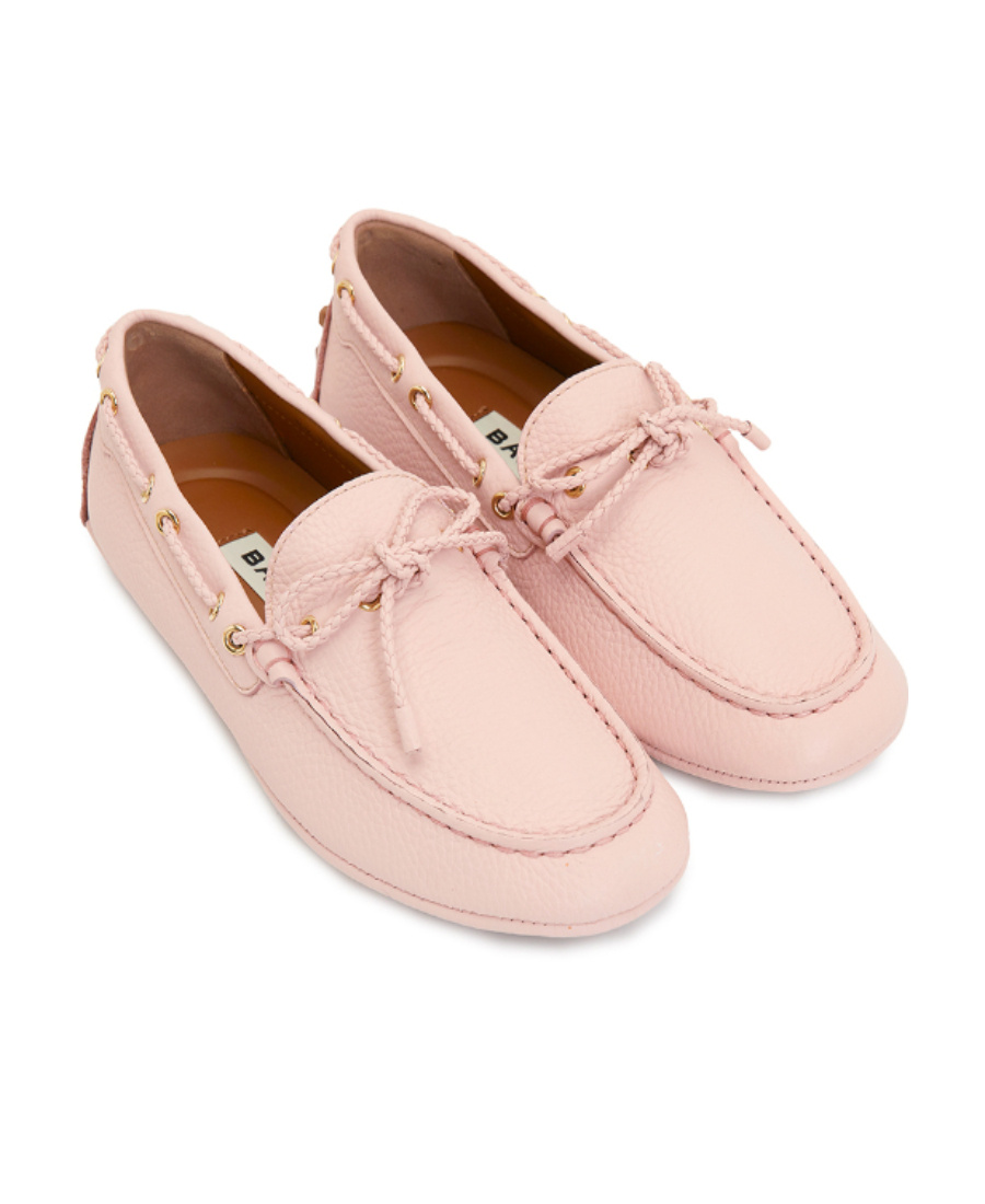 Shop Bally Round-headed Flat Shoes In Pink