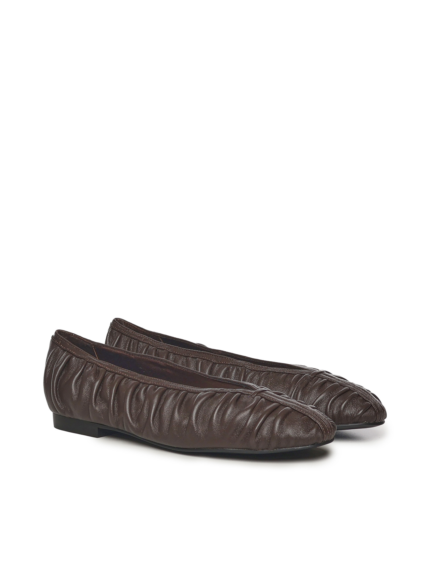 Bibi Lou Leather Ballet Shoes In Brown
