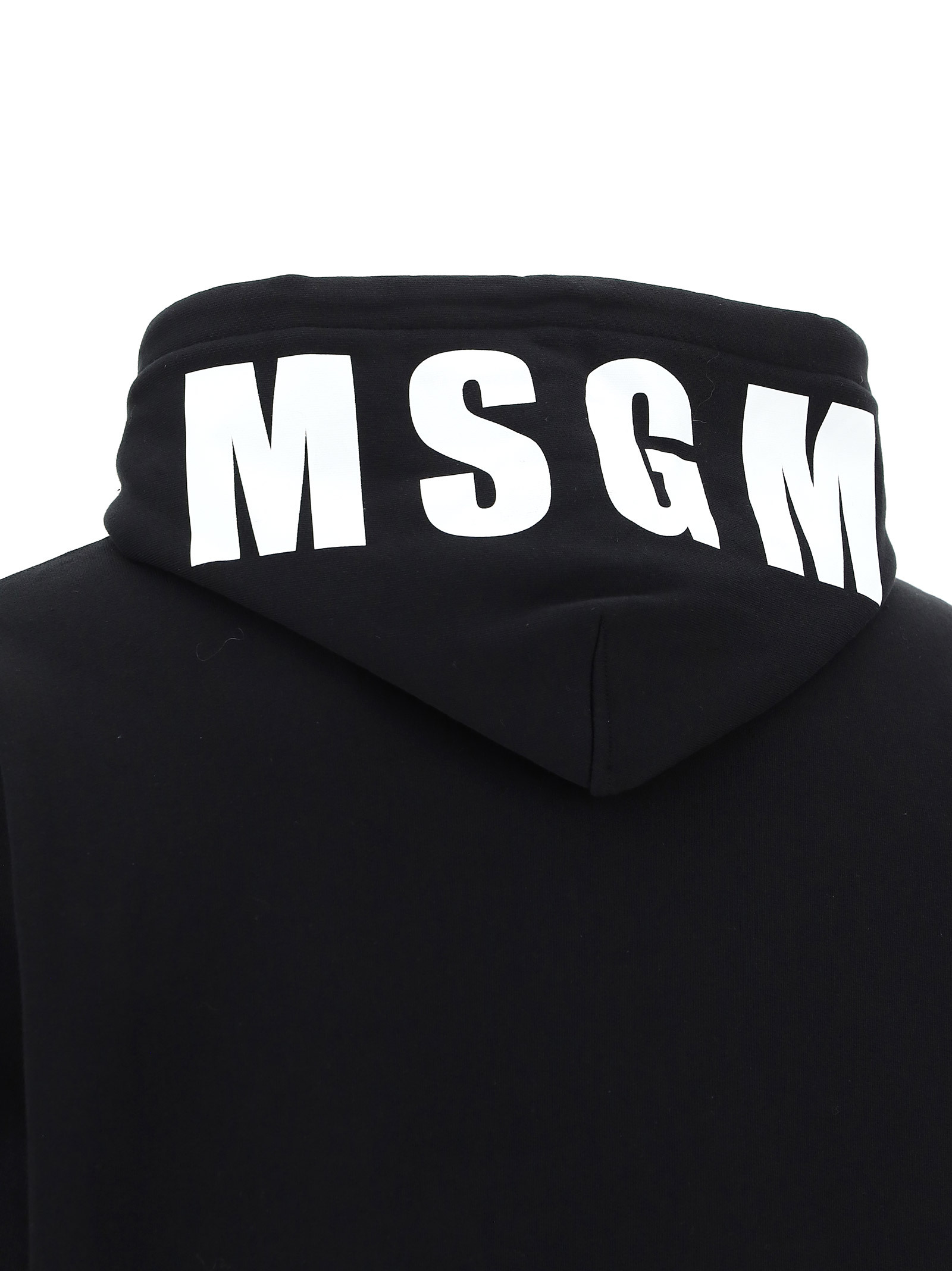 Msgm Logo-print Pullover Hoodie In Black