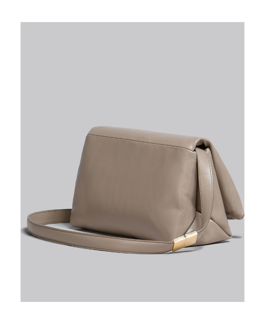 Marni Small Prisma Leather Shoulder Bag In Nude