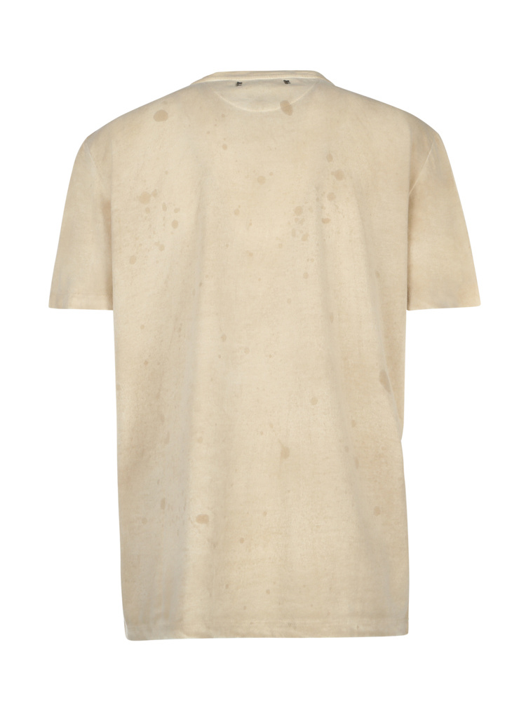 Golden Goose T-shirt With Round Neck And Short Sleeves In Nude