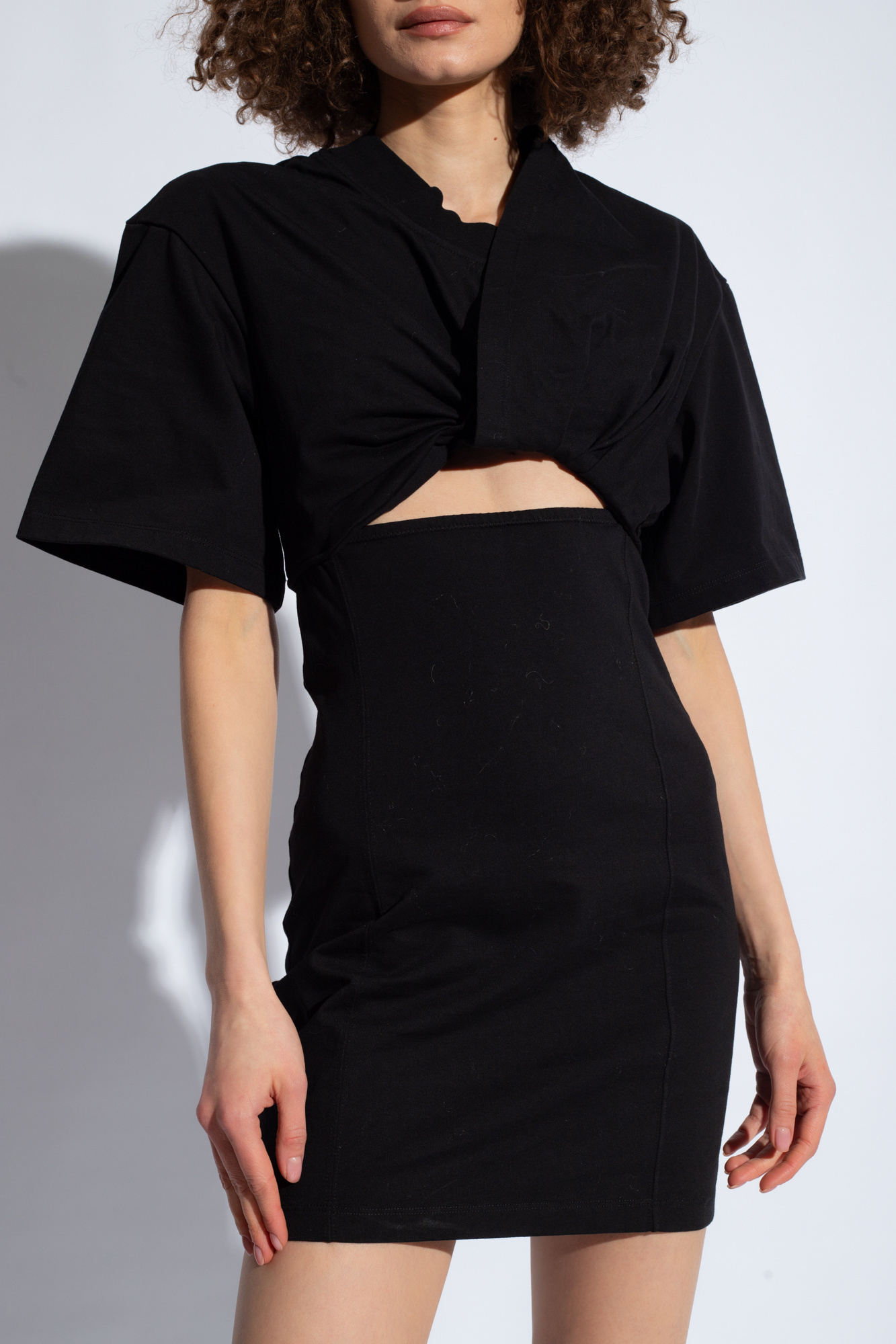 Jacquemus Bahia Twisted Cut-out Mini Dress In Black