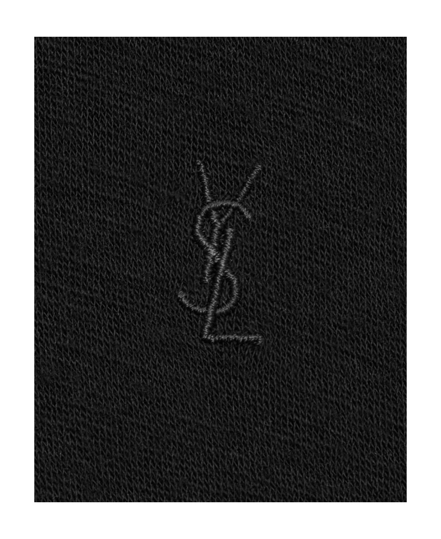 Saint Laurent Cassandre-embroidered Roll-neck Jumper In Black